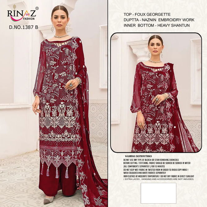 Rinaz 1387 Wedding Wear Wholesale Georgette Pakistani Salwar Suits